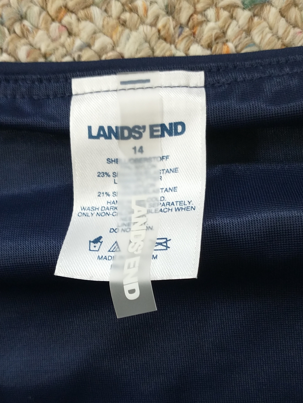 Lands' End  Swim Bottom Skort Navy 14 - Picture 2 of 5